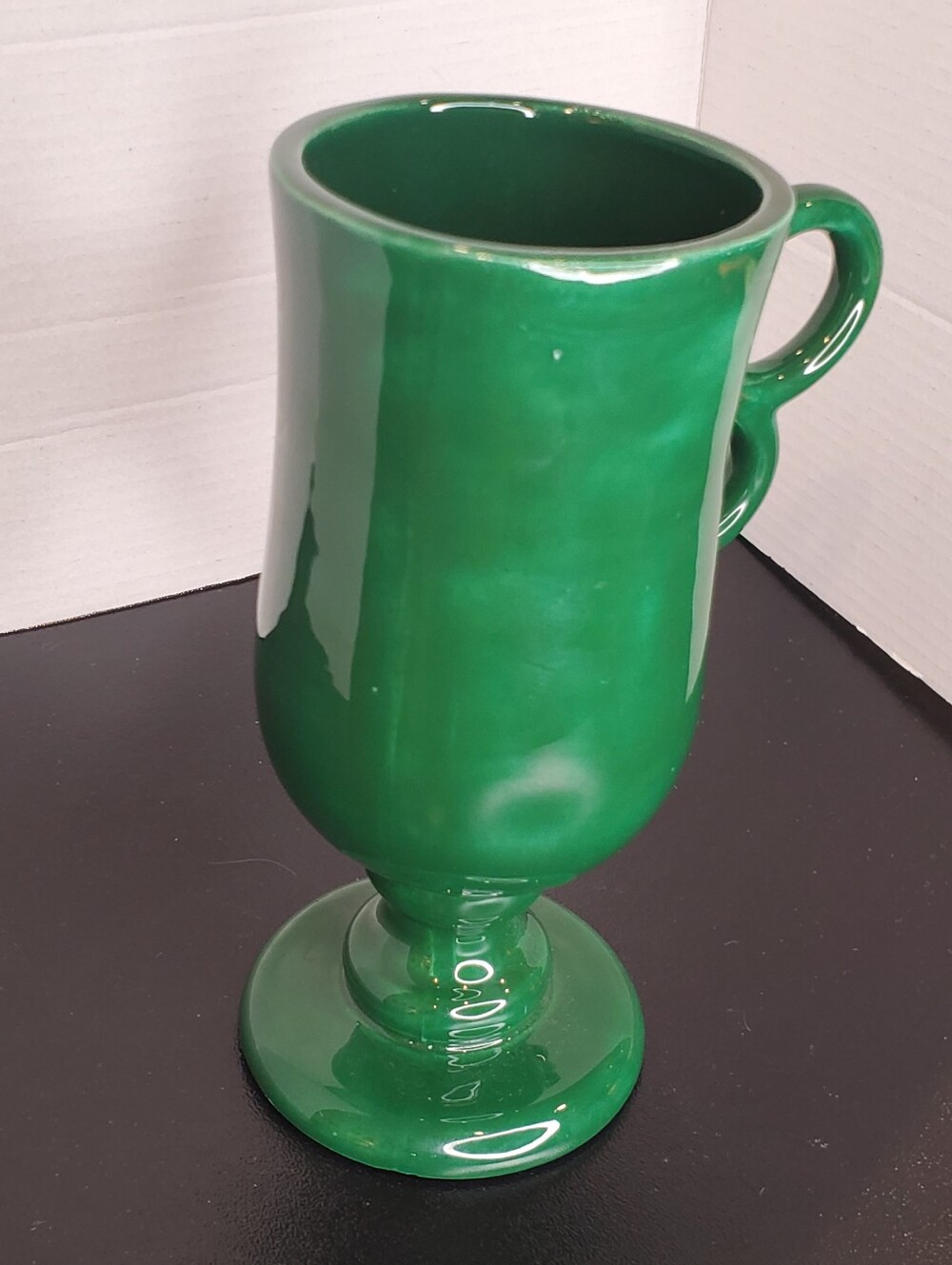 Green Ceramic Footed Mug - Qith FROG inside Mug- Unbranded